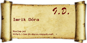 Imrik Dóra névjegykártya